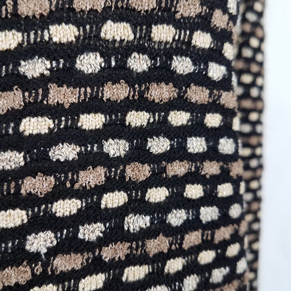 St. John Collection black tan gold buttons cardigan jacket ladies size 12 - Picture 4 of 9